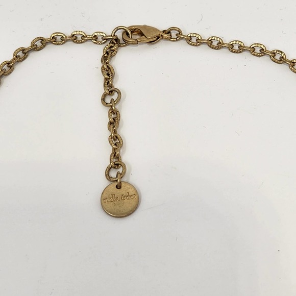 Stella and Dot Kimberly Gold Tone Lariat Statement Collar Necklace Layer Pendant - Picture 5 of 6